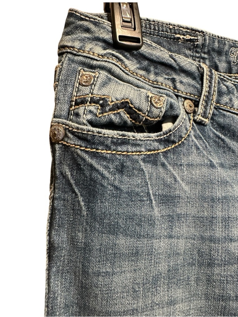 Miss Me Lightly Distressed Skinny Blue Jeans Size 29 - Picture 5 of 9